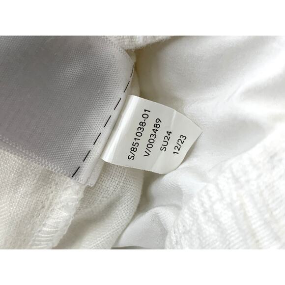 New Athleta Retreat 100% Linen Wide Leg Pull On High Rise White Pants XS - Picture 9 of 10